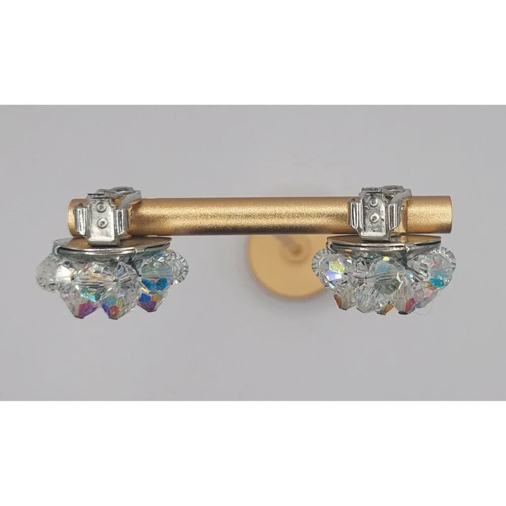 Vintage Laguna Crystal Cluster Clip-On Earrings - Picture 6 of 6